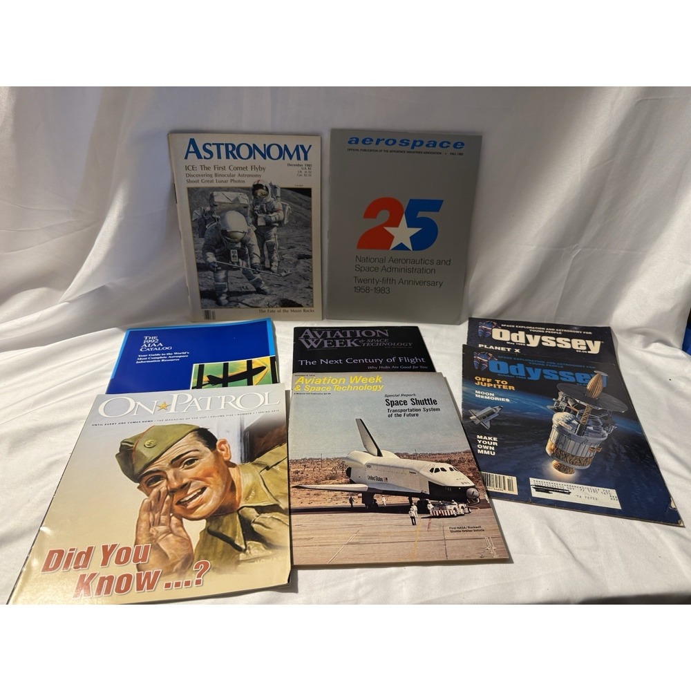 Vintage NASA Space Shuttle Aviation Magazines Lot 8 Astronomy Odyssey 1976-2013